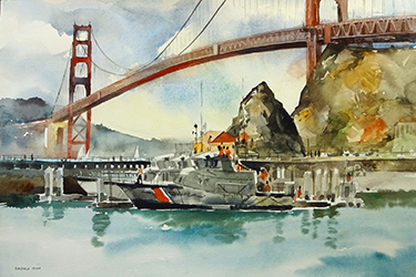 Barbara Tapp, Haven Beneath the Golden Gate, Watercolor